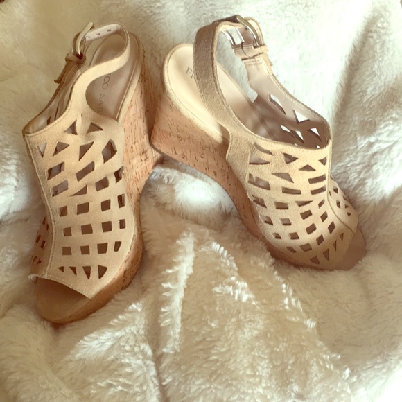 Franco Sarto Shoes - EUC Franco Sarto Suede Cork Wedge Heels